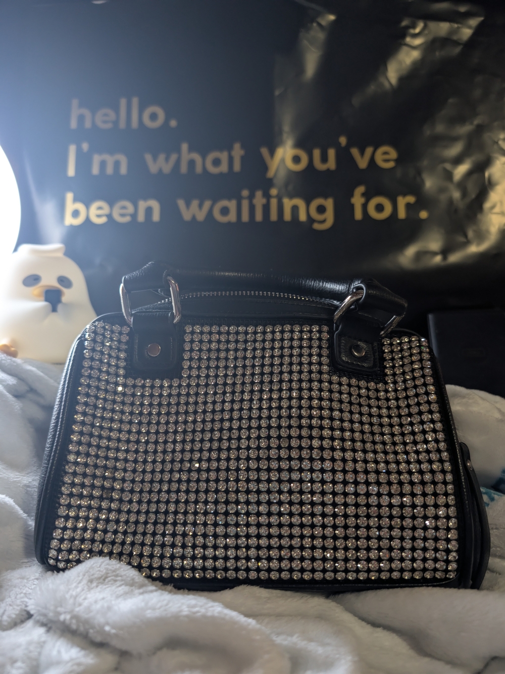 Madden NYC Womens Crystal Barrel Handbag